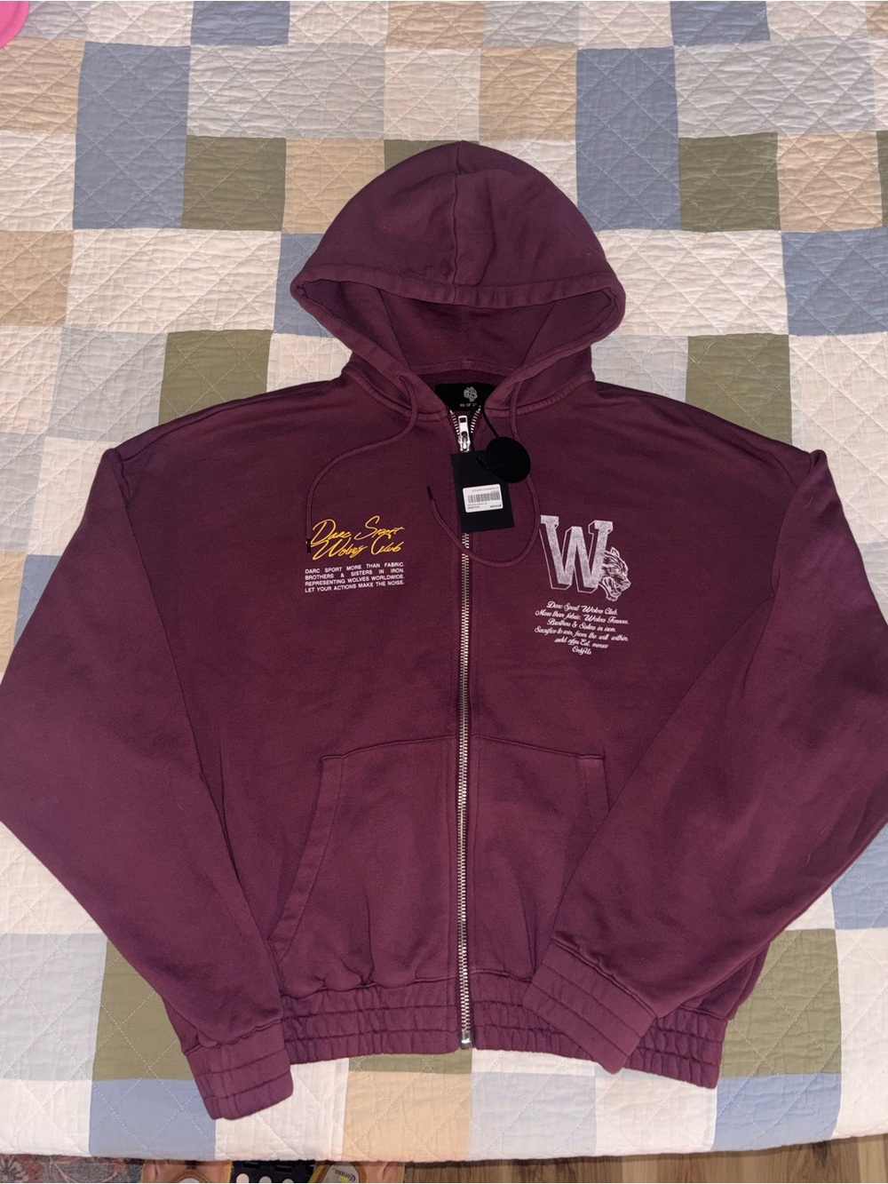 Darc Sport Men's Zip-Up Hoodie in Deep Burgundy